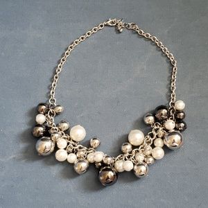 Fun silver and pearl ball necklace